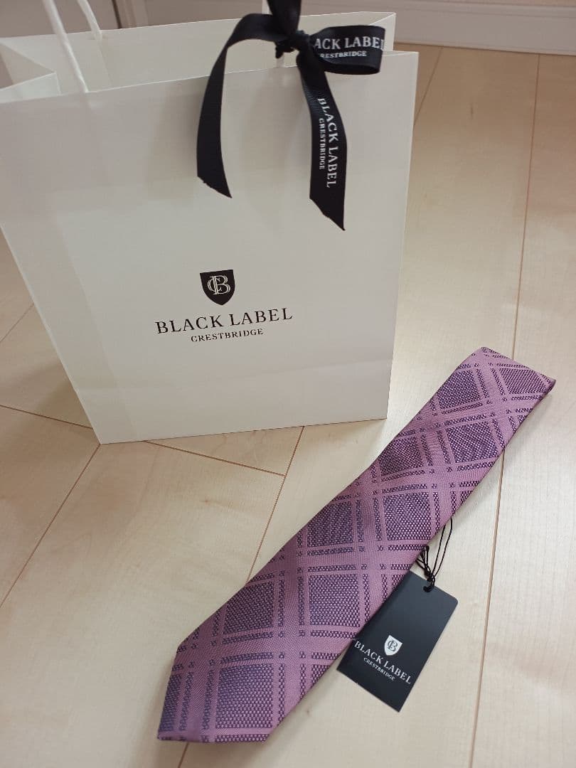 【新品ショップ袋付】ブラックレーベル クレストブリッジ ネクタイ シルク 絹