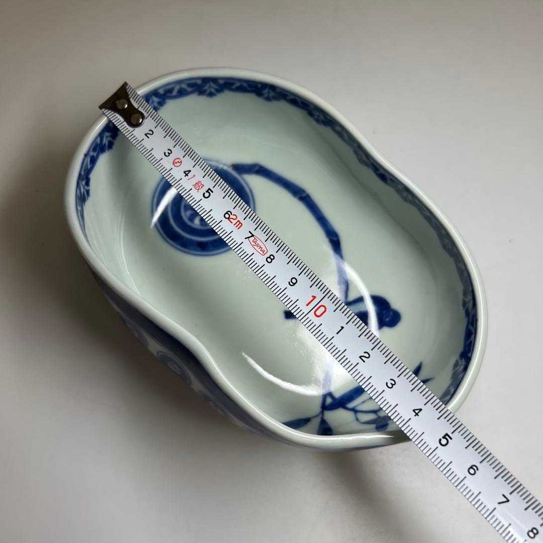 嘉慶年製　倣呉祥瑞染付丸紋器　幅約15㎝　東Y8-0216☆2F大