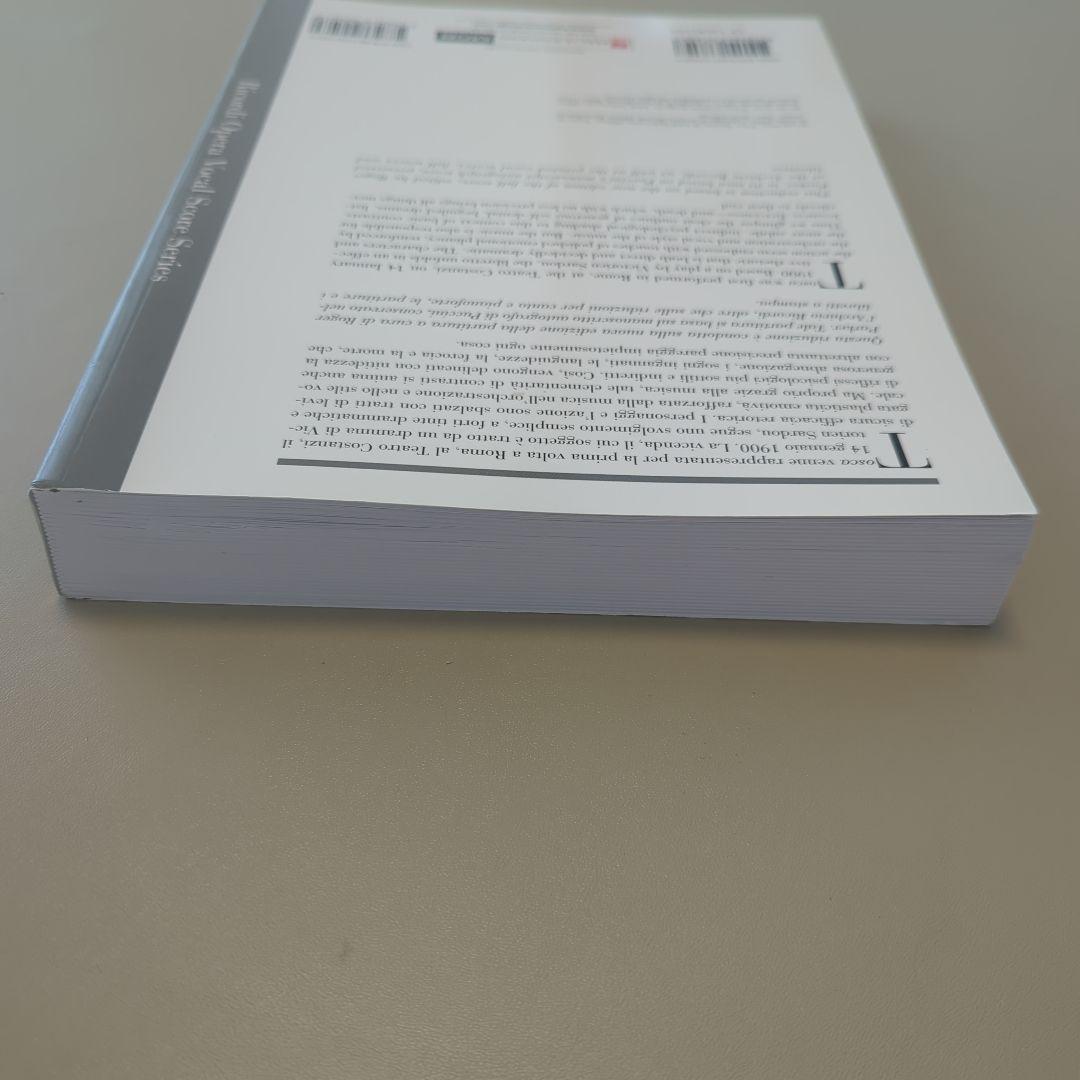 美品！プッチーニ トスカTosca ピアノ伴奏楽譜　Ricordiボーカルスコア