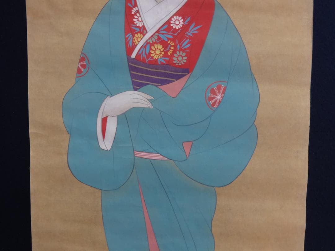 S*o様 上村松園 天保歌妓 水彩画 1935年代 紙本著色 肉筆 浮世絵