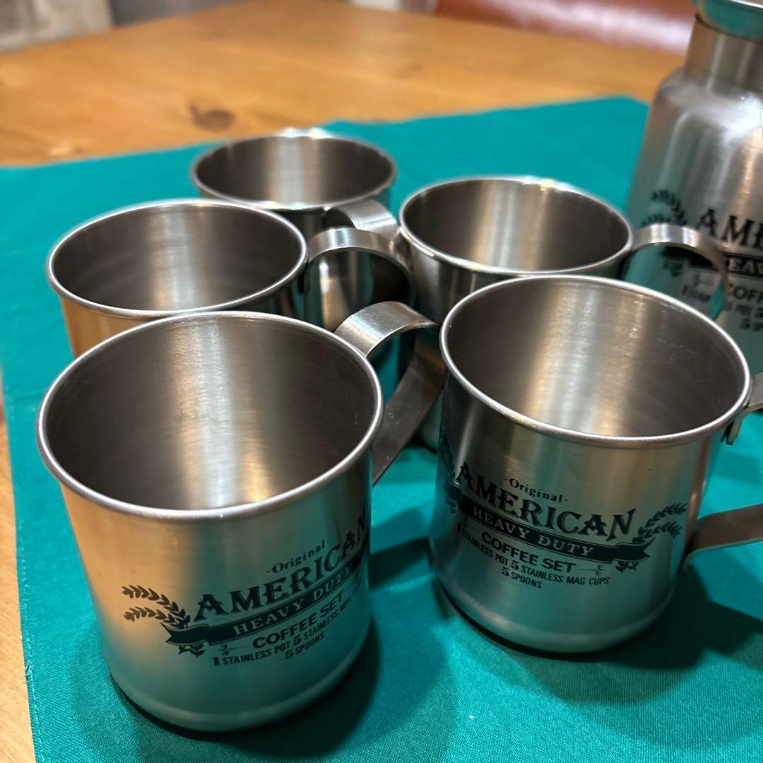 morico モリコステンレスコーヒーポット、カップ5客セット