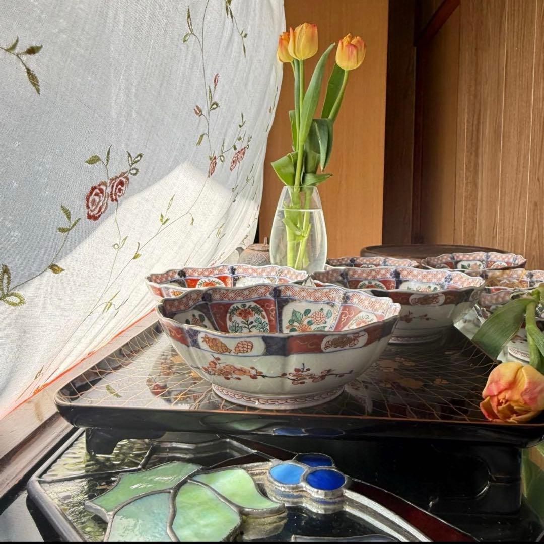 Y様のお皿です‼️『桐花鳳凰文様』切支丹皿松梅桐菊8客➕1木箱入り