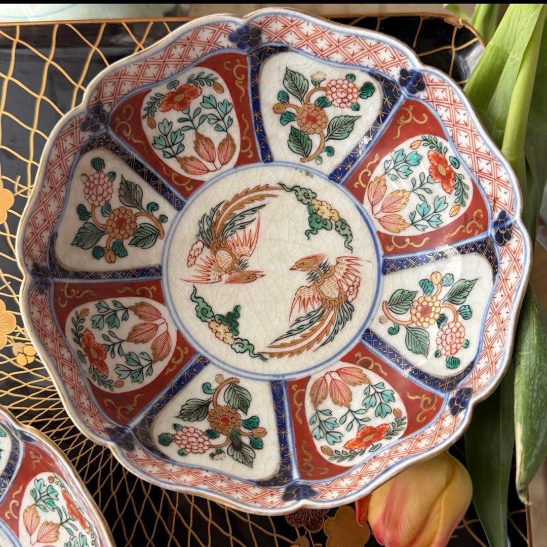 Y様のお皿です‼️『桐花鳳凰文様』切支丹皿松梅桐菊8客➕1木箱入り