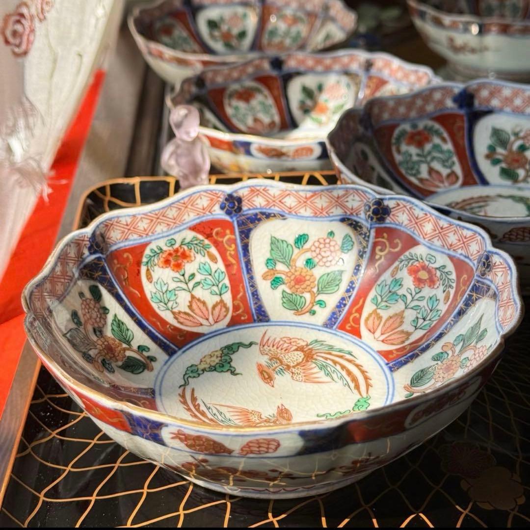 Y様のお皿です‼️『桐花鳳凰文様』切支丹皿松梅桐菊8客➕1木箱入り