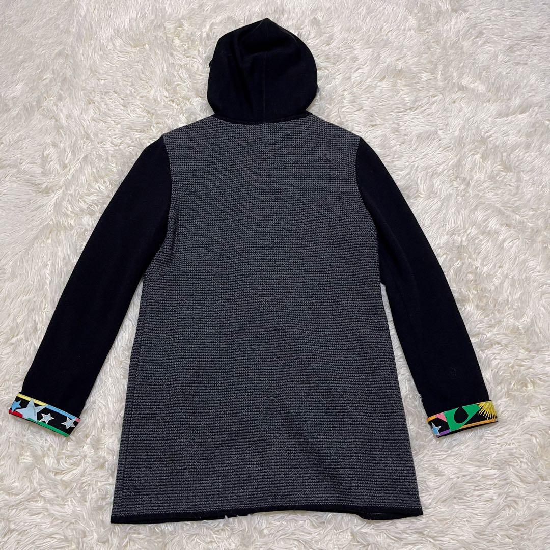 【美品】LEONARD SPORT ニットジャケット　コート　フード付　ブラック