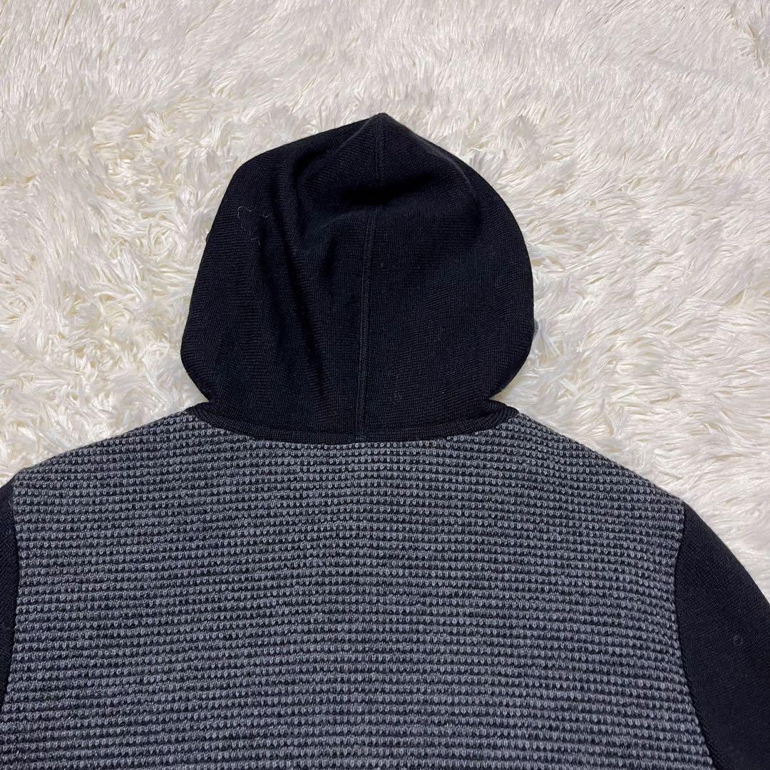 【美品】LEONARD SPORT ニットジャケット　コート　フード付　ブラック