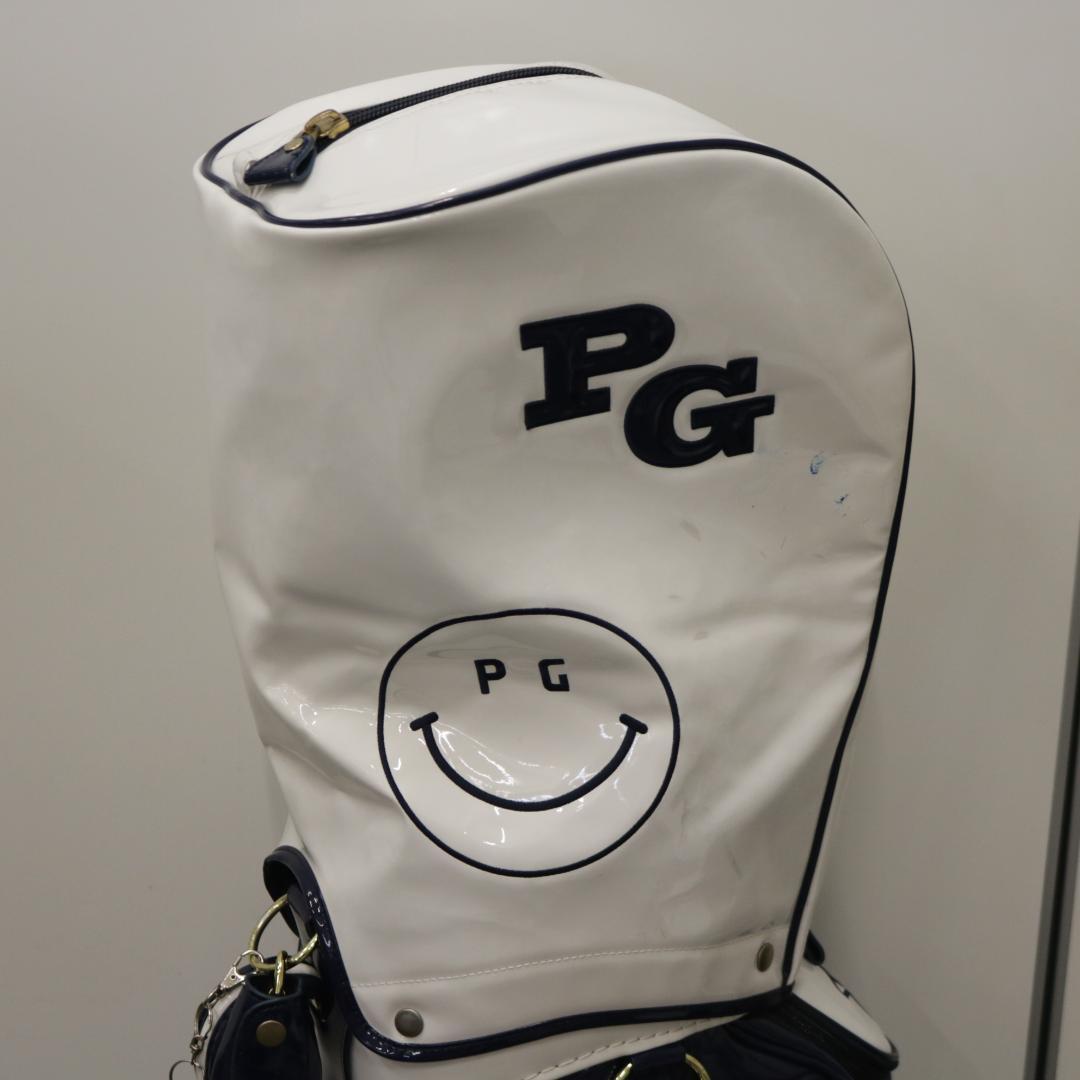 パーリーゲイツ キャディバッグ エナメル ホワイト スマイル89 ゴルフバッグ