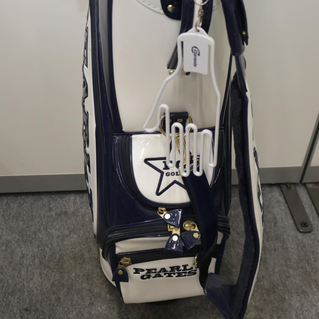 パーリーゲイツ キャディバッグ エナメル ホワイト スマイル89 ゴルフバッグ