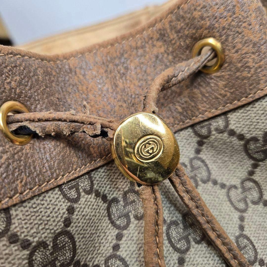 GUCCI ショルダーバッグ 巾着型 GGスプリーム シェリーライン
