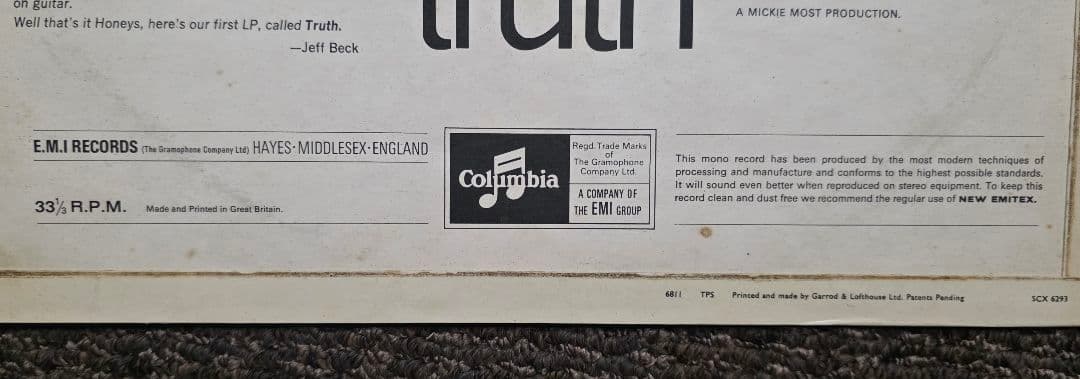 UK初回1/1マト Jeff Beck Truth Rod Stewart参加