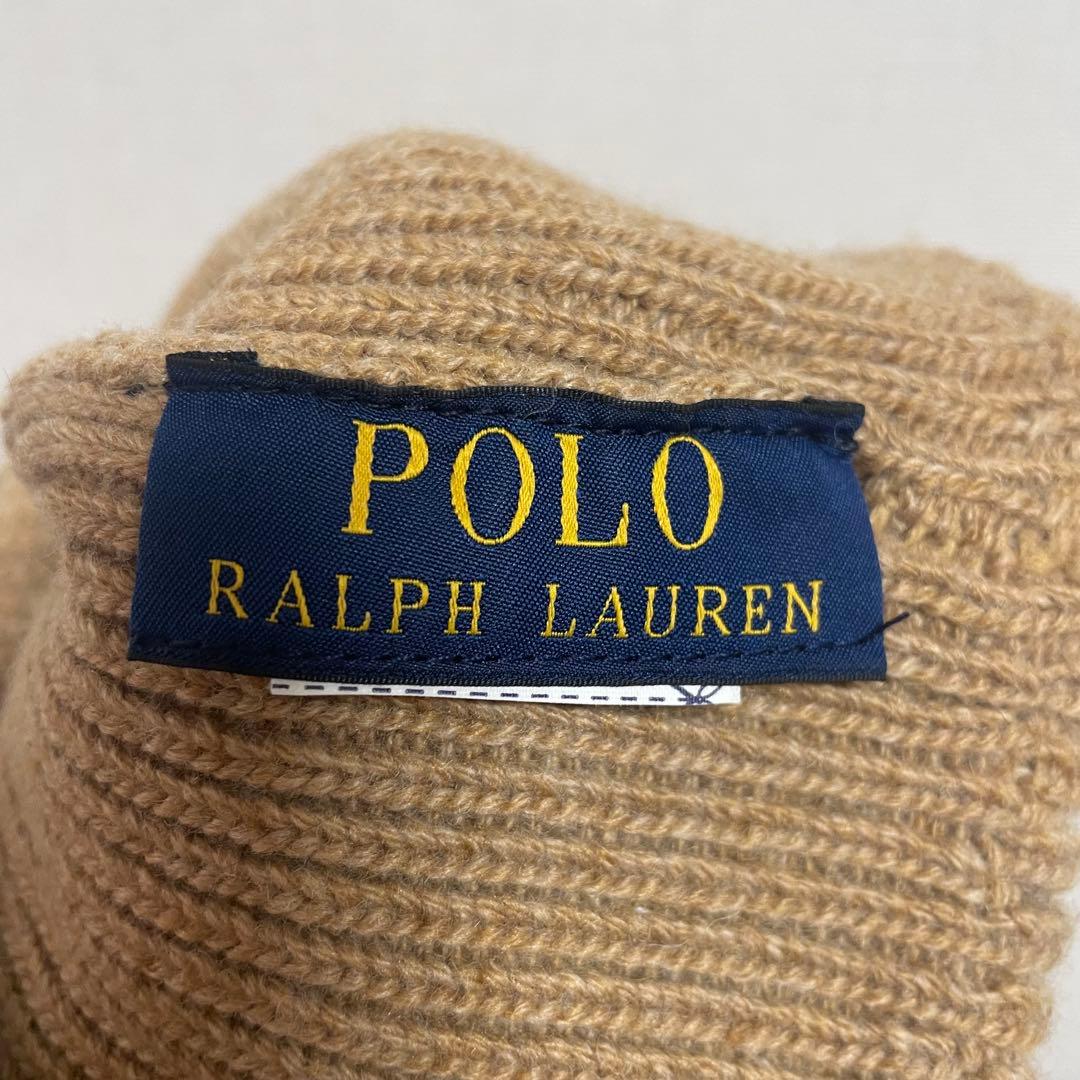 POLO ベア リブニット ビーニー 茶色