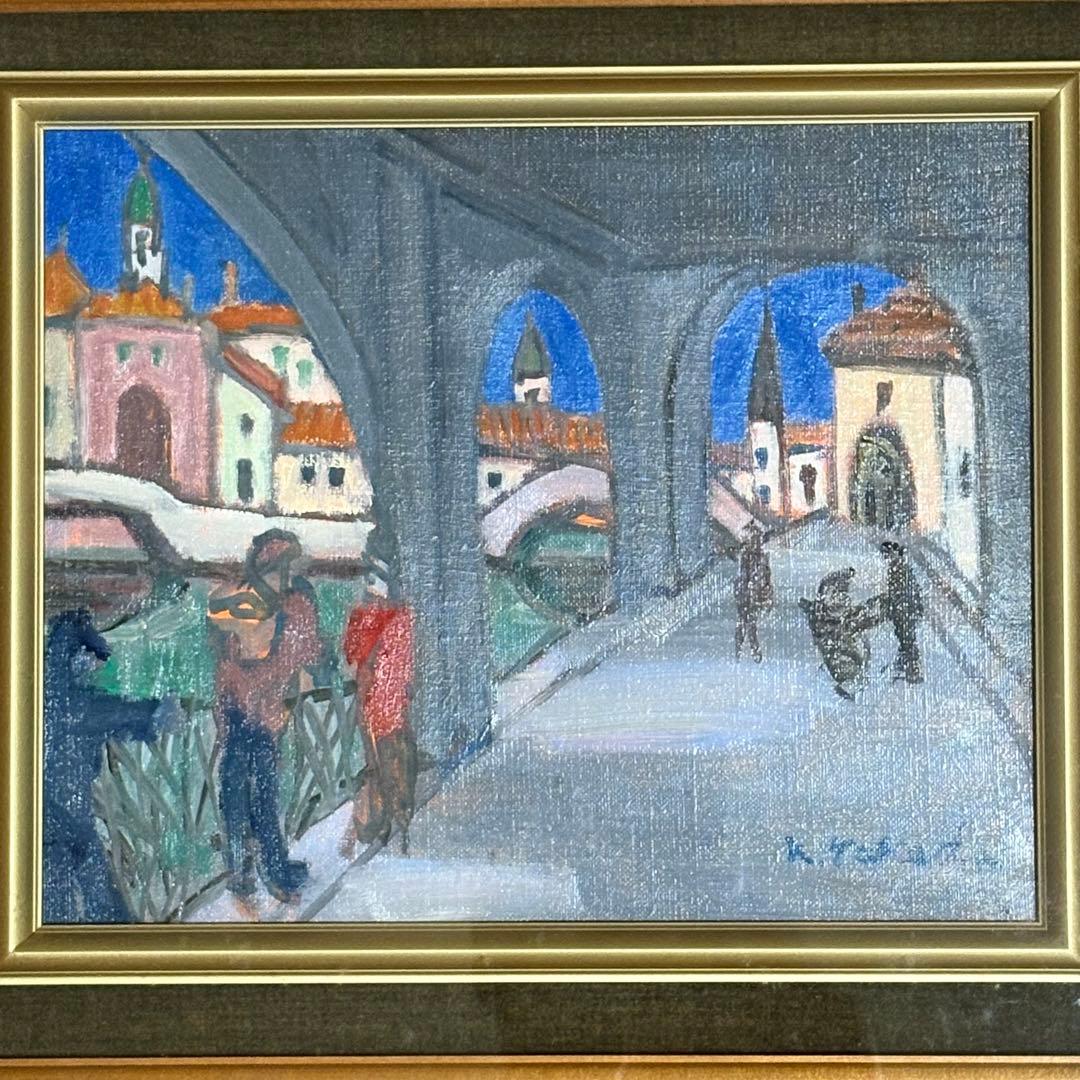 北海道立近代美術館所蔵画家 色の魔術師 武田範芳 ベニス 油絵 アンティーク