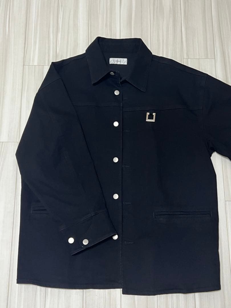 ADRER スーパーストレッチデニムオーバーカーコート ブラック Mサイズ