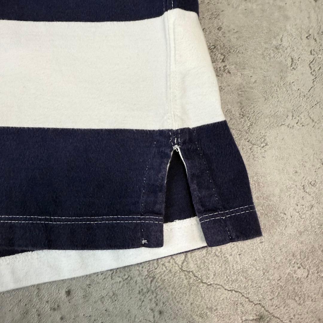 Ralph Lauren ラルフローレンポニー刺繍　太ボーダー　ラガーシャツ