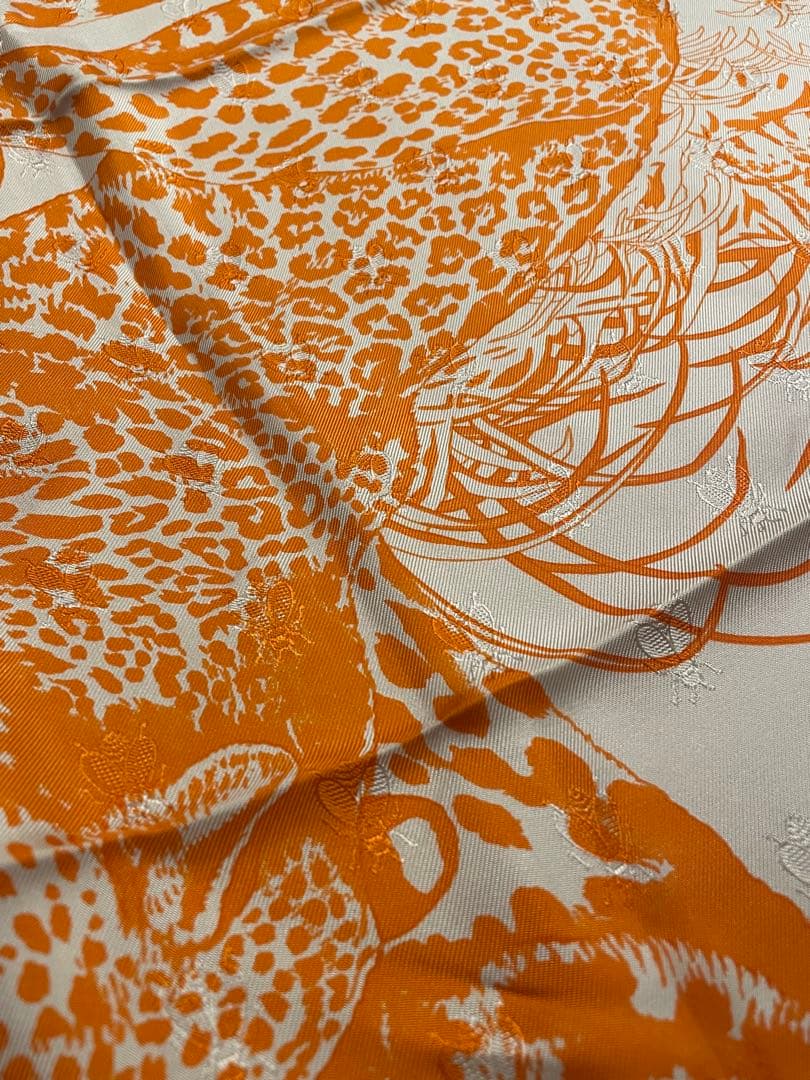 希少極美品HERMES シルクスカーフジャングルラブ90cmリボン封筒おまけ