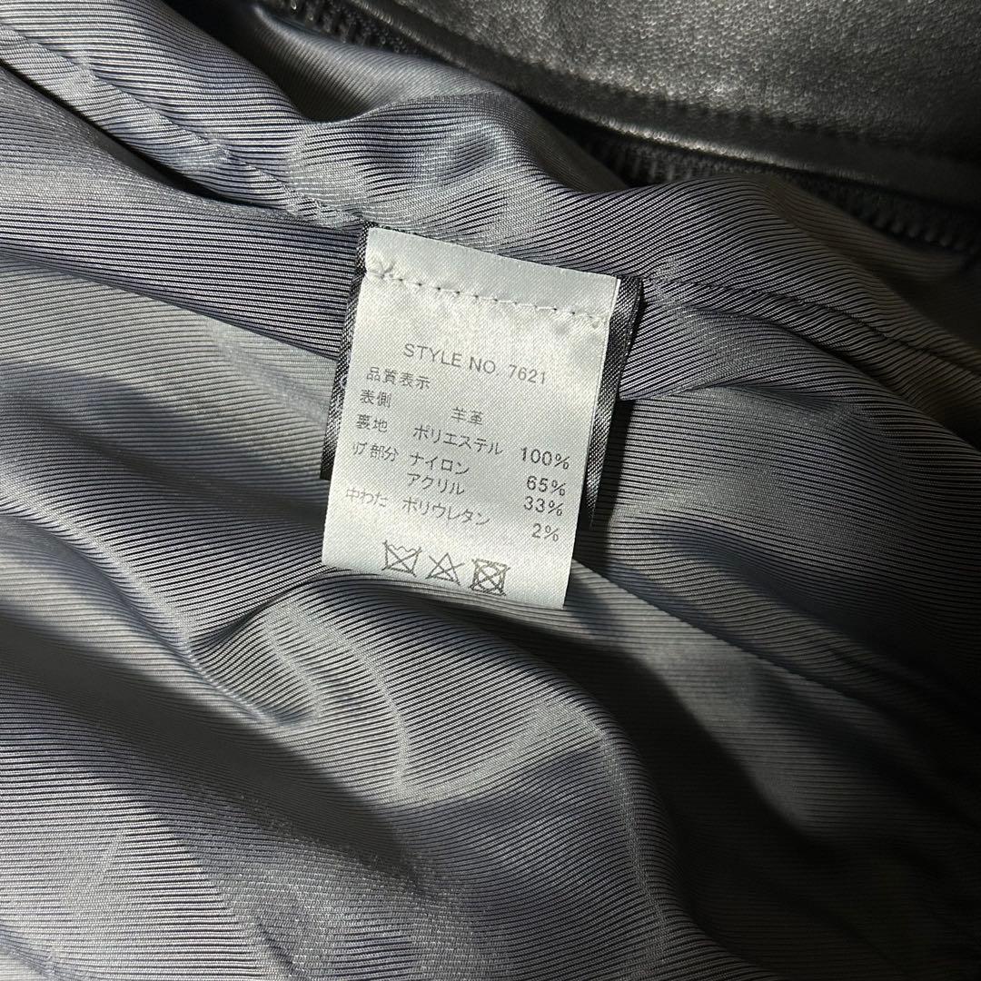 美品 Schott 7621 羊革 レザージャケット M 黒 ピンズ付き