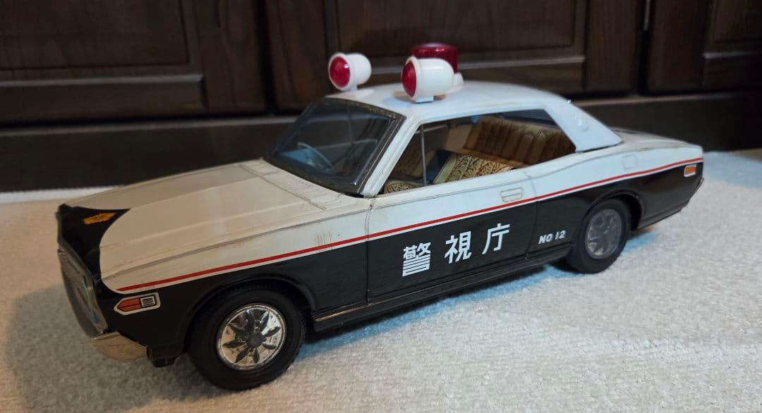 【年代物】【箱付】イチコー　グロリア　パトロールカー　ブリキ　車　ミニカー