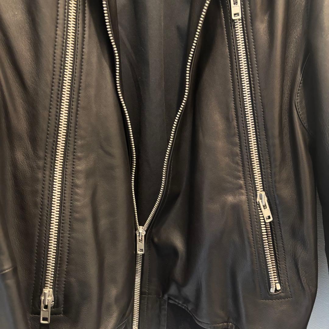 Maison Margiela八の字ライダース フード付きレザージャケット50