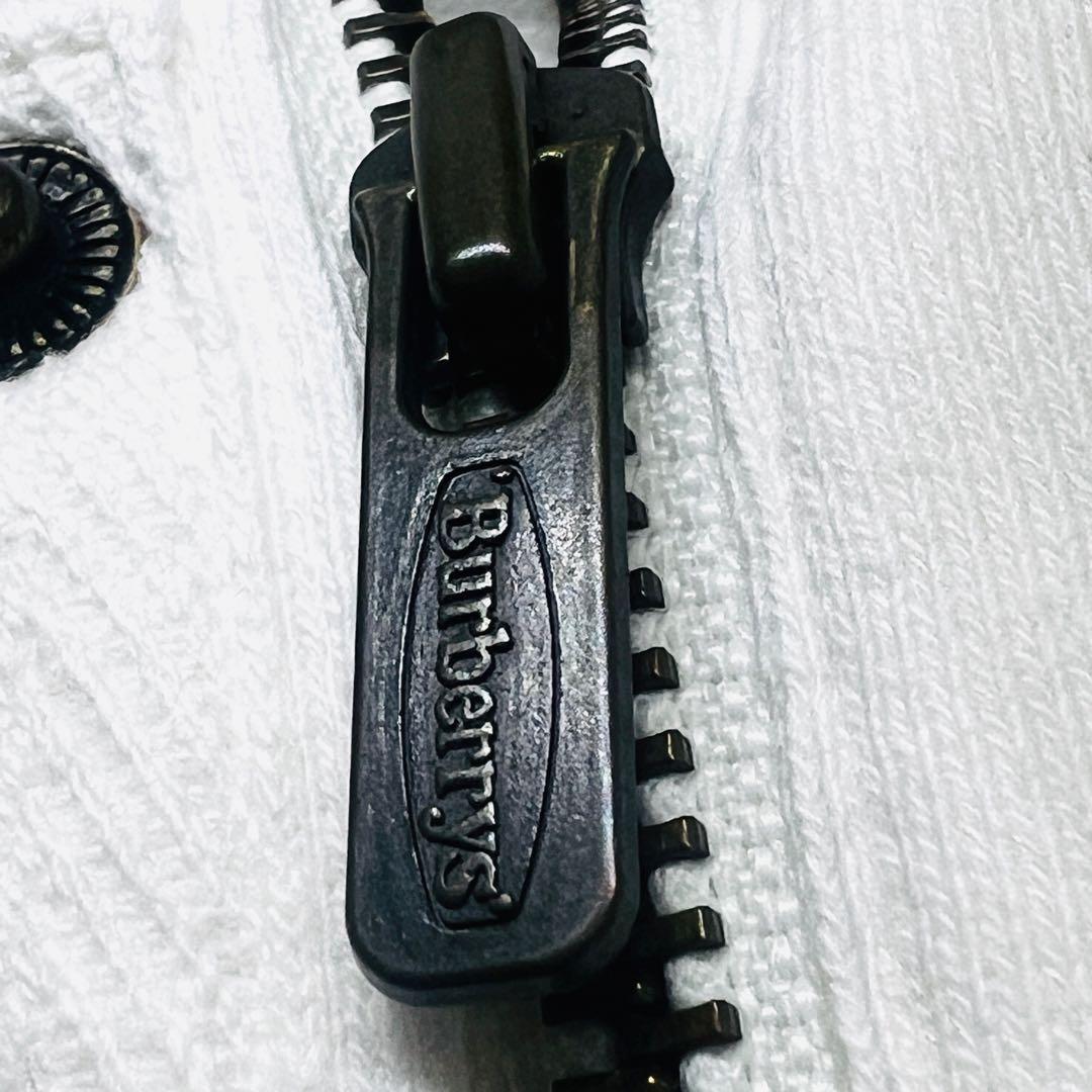 ⭐︎レア⭐︎90s Burberrys ハーフジップ スウェット L 白 三陽商会