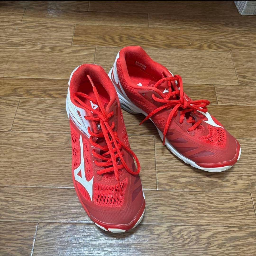 Mizuno ミズノ　バレーボールシューズ レッド/ホワイト　25.5cm