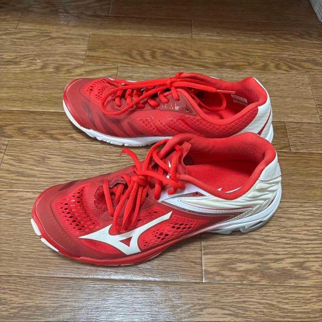Mizuno ミズノ　バレーボールシューズ レッド/ホワイト　25.5cm
