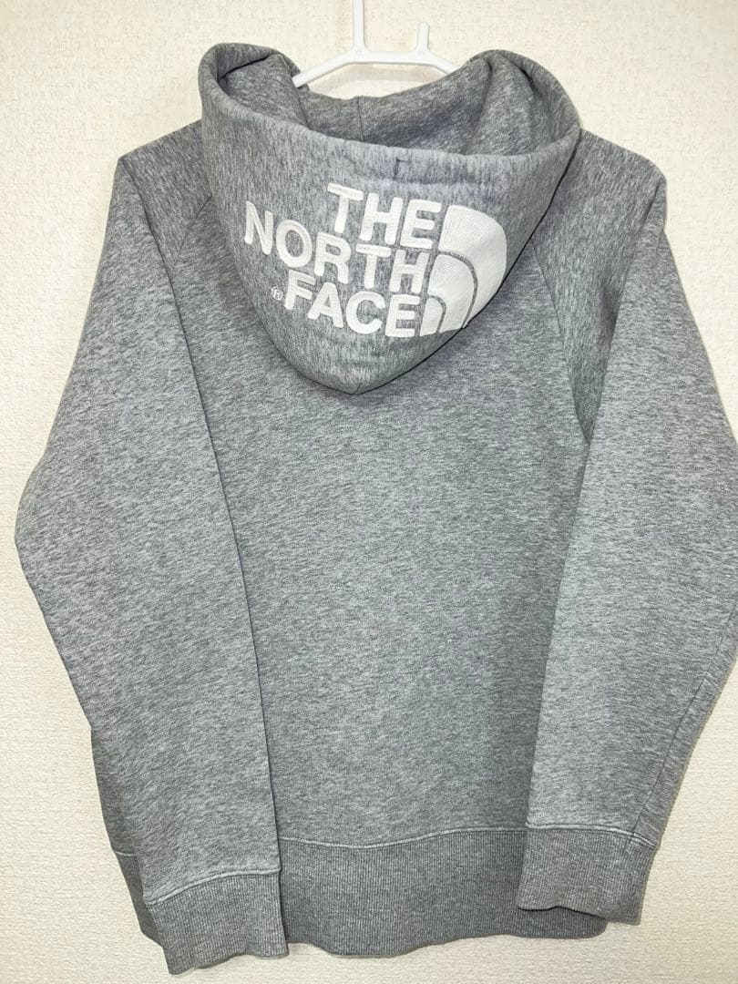 THE NORTH FACE ジップアップパーカー フードロゴ　サイズＬ　グレー