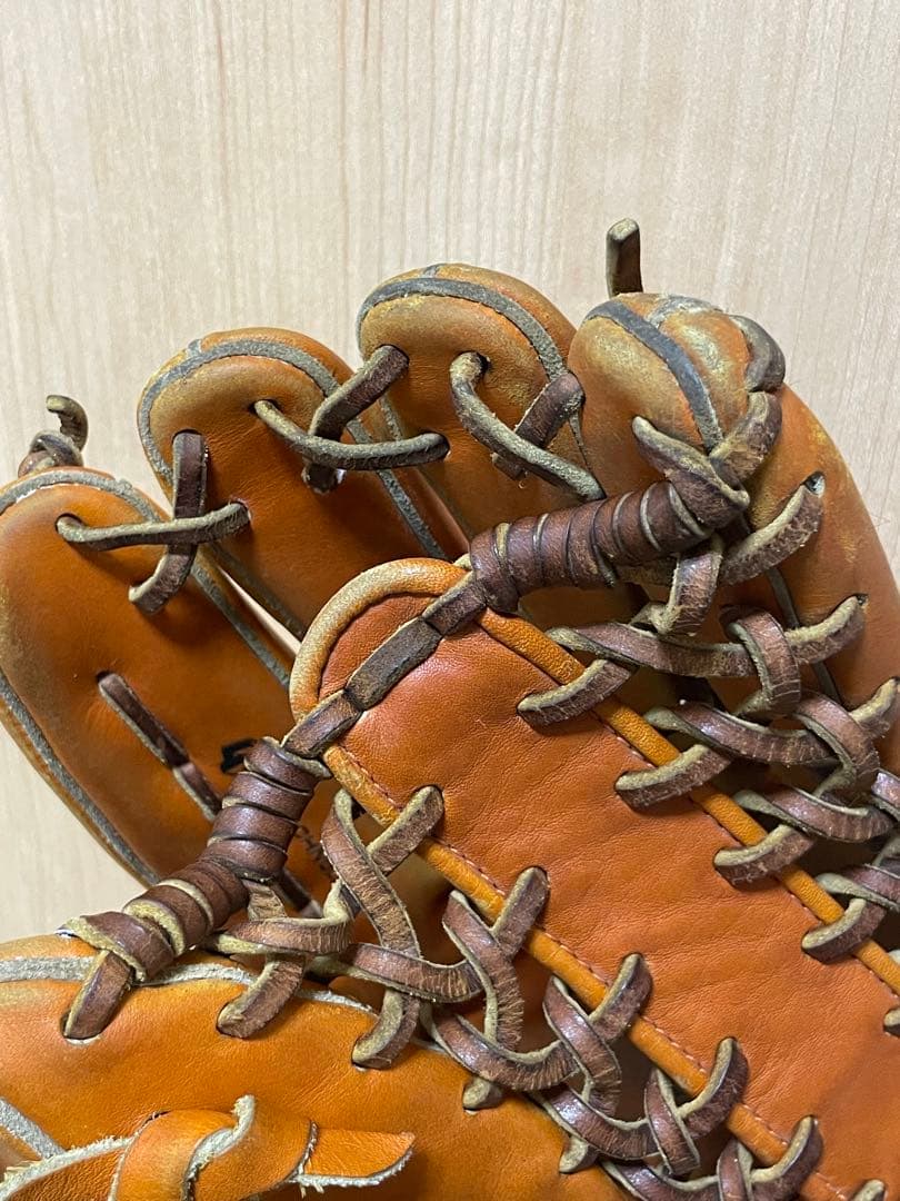 ミズノプロ4D硬式グローブ オレンジ　左投げ　外野手用