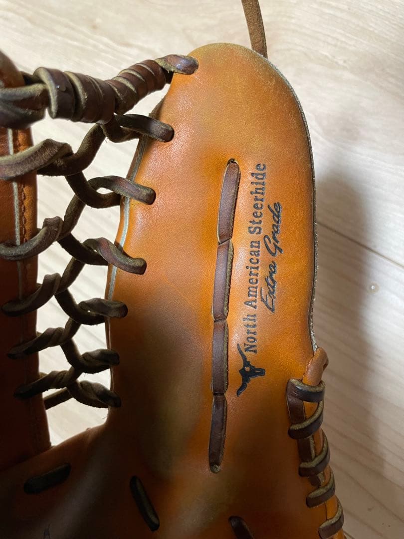 ミズノプロ4D硬式グローブ オレンジ　左投げ　外野手用