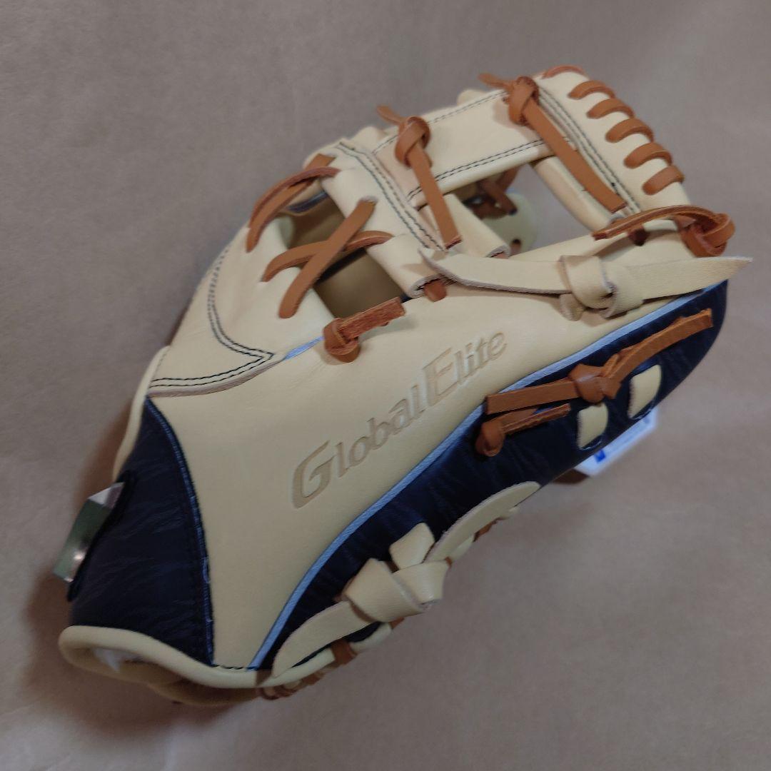 ミズノ：軟式用クラブ：右投げ用：内野手用：サイズ9：色：ブロンド/黒ライン