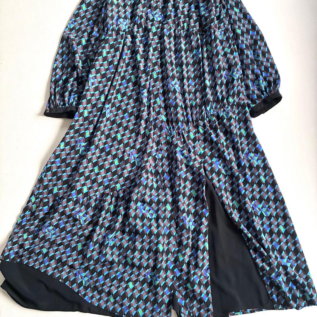 ◆美品◆4.2万◆フラボア◆ジオメトリーワンピース◆マキシ◆ゆったり◆ペチコート