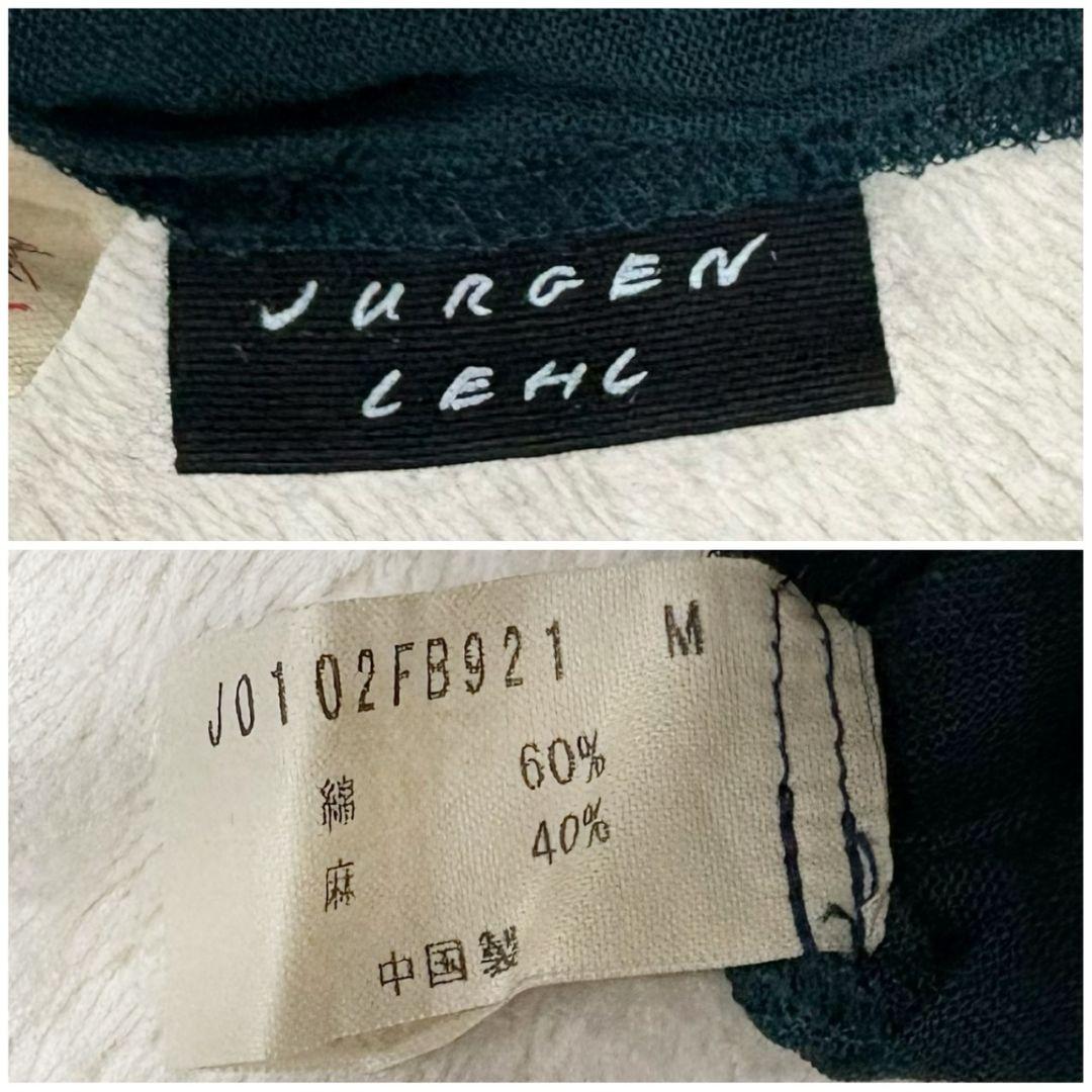 ヨーガンレール ワンピース ロング リネン Aライン フレア 刺繍 グリーン L