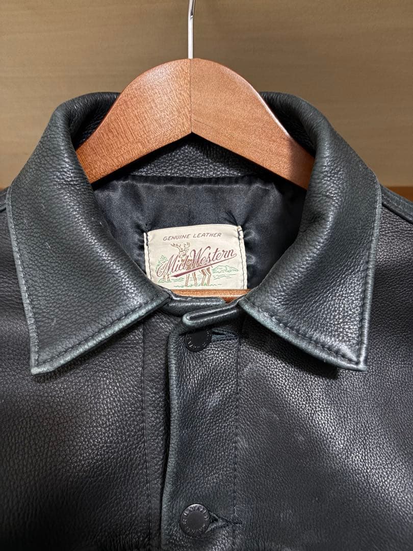 鹿革（ディアスキン）ブラックトラッカー型 サイズ42