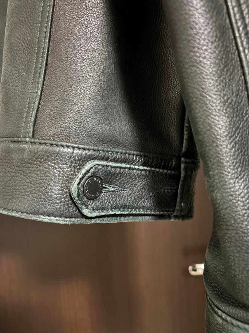 鹿革（ディアスキン）ブラックトラッカー型 サイズ42