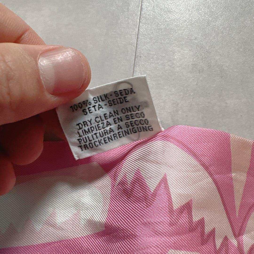 HERMES エルメス ツイリー ピンク 海とサーフとファン シルク スカーフ