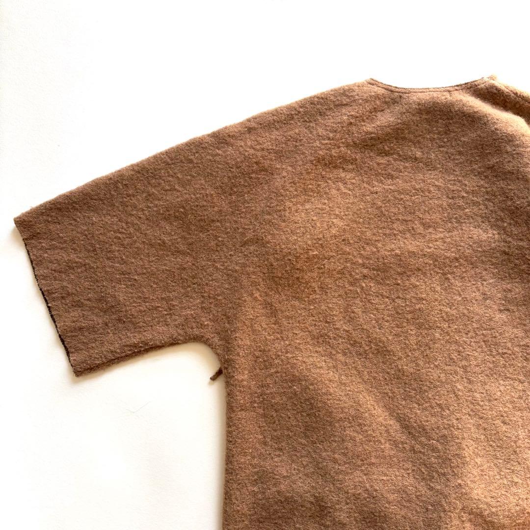 美品 VERDIANI イタリア製 アルパカ混ポンチョコート ゆったり キャメル