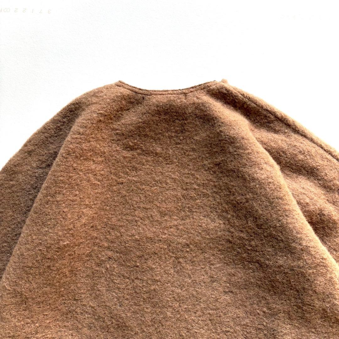 美品 VERDIANI イタリア製 アルパカ混ポンチョコート ゆったり キャメル