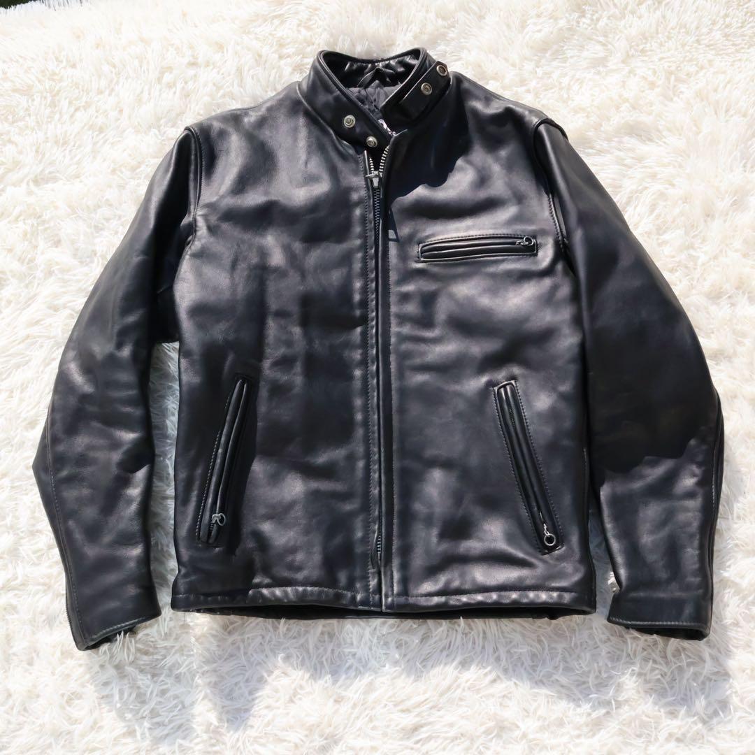 ショット　シングルライダースジャケット　38サイズ　ブラック