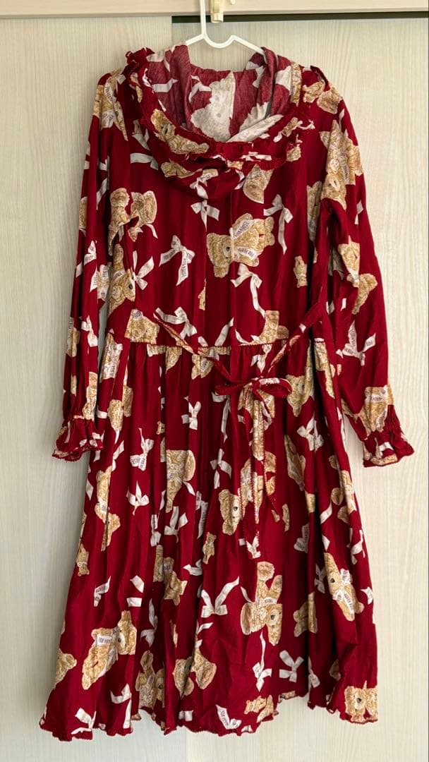 【美品】PINK HOUSE ピンクハウス　リボンテディ　フード付き　ワンピース