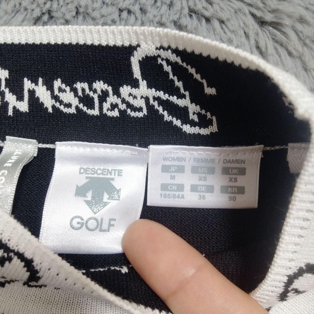 デサント♡シースル*モックネック*長袖*ニット♡S-M ゴルフ テニス スポーツ