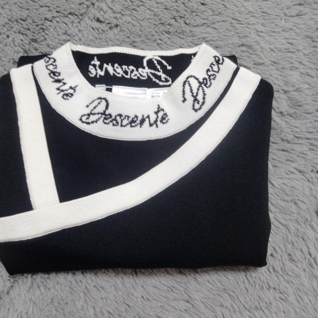 デサント♡シースル*モックネック*長袖*ニット♡S-M ゴルフ テニス スポーツ