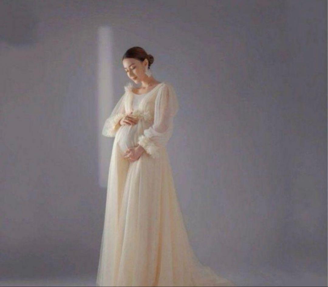 ♡いちご♡　マタニティ　ドレス　マタニティフォト　チュール　衣装　妊娠