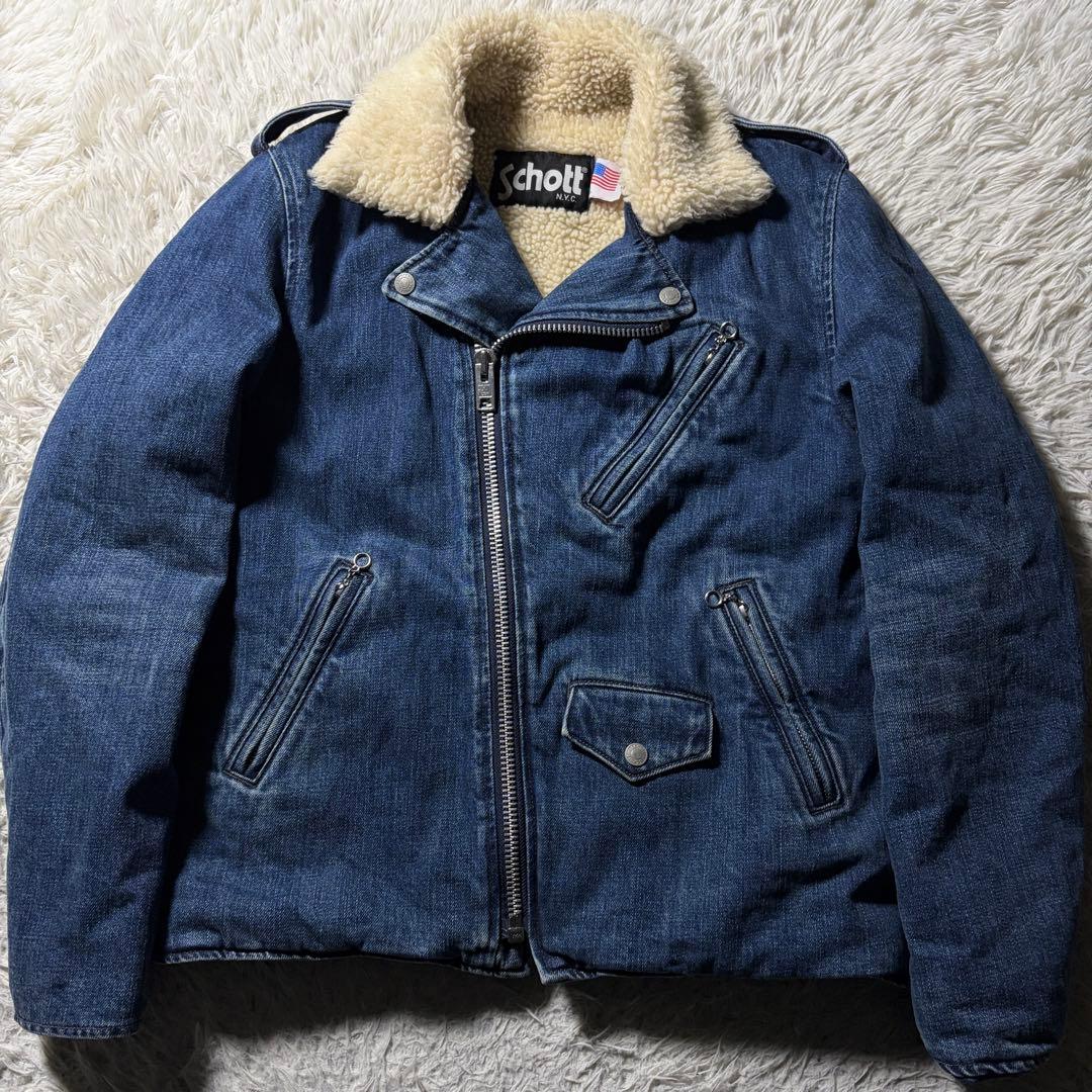 d*t様 【希少】schott デニムジャケット　ライダース　ダブル　L
