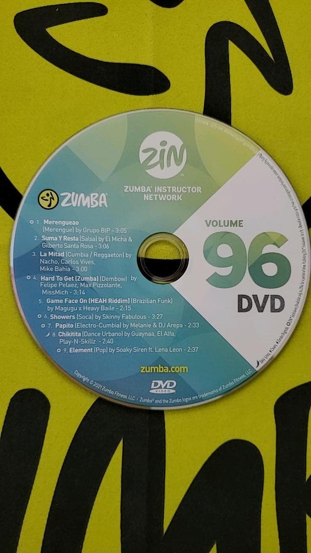ZUMBA　ズンバ　ZIN96　CD ＆ DVD　インストラクター専用