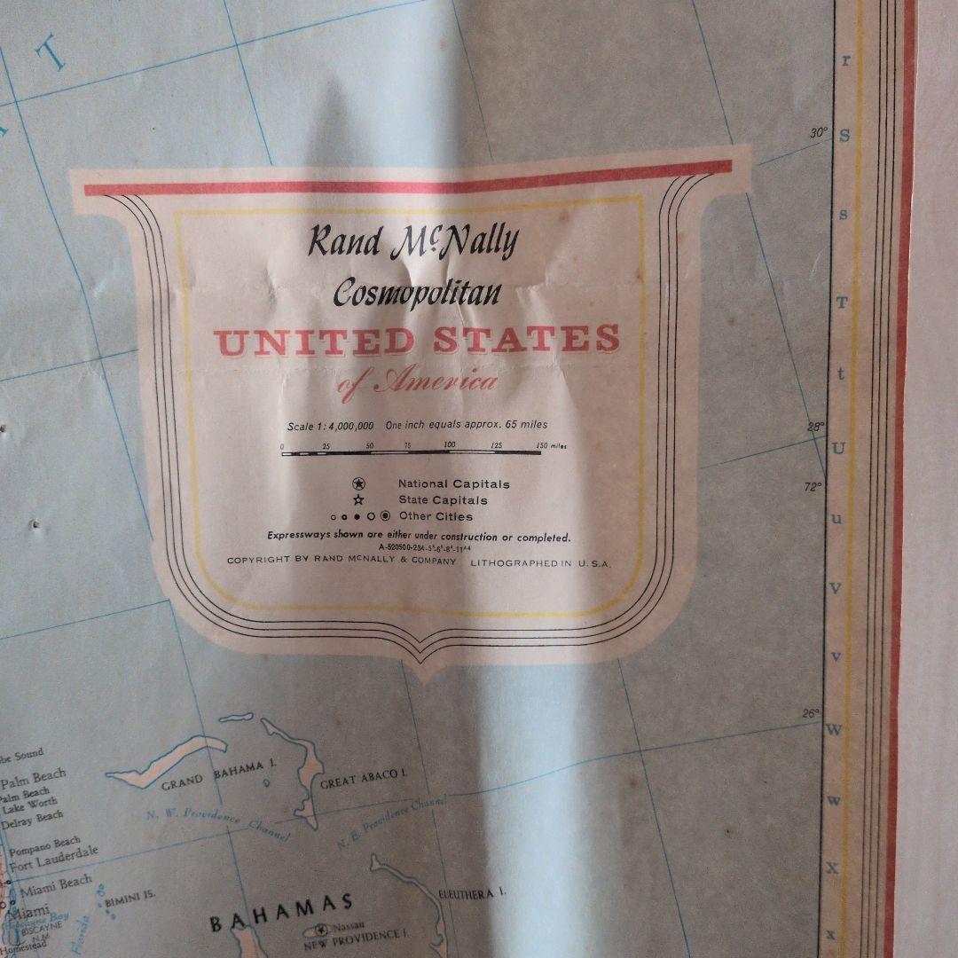希少ビンテージ1980 Rand McNally アメリカ、NY, W,DC地図
