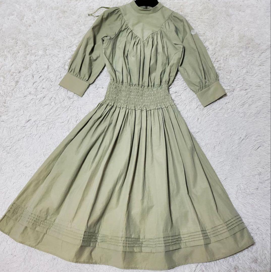 ボーダーズアットバルコニー♡ワンピース シャーリング グリーン系 38