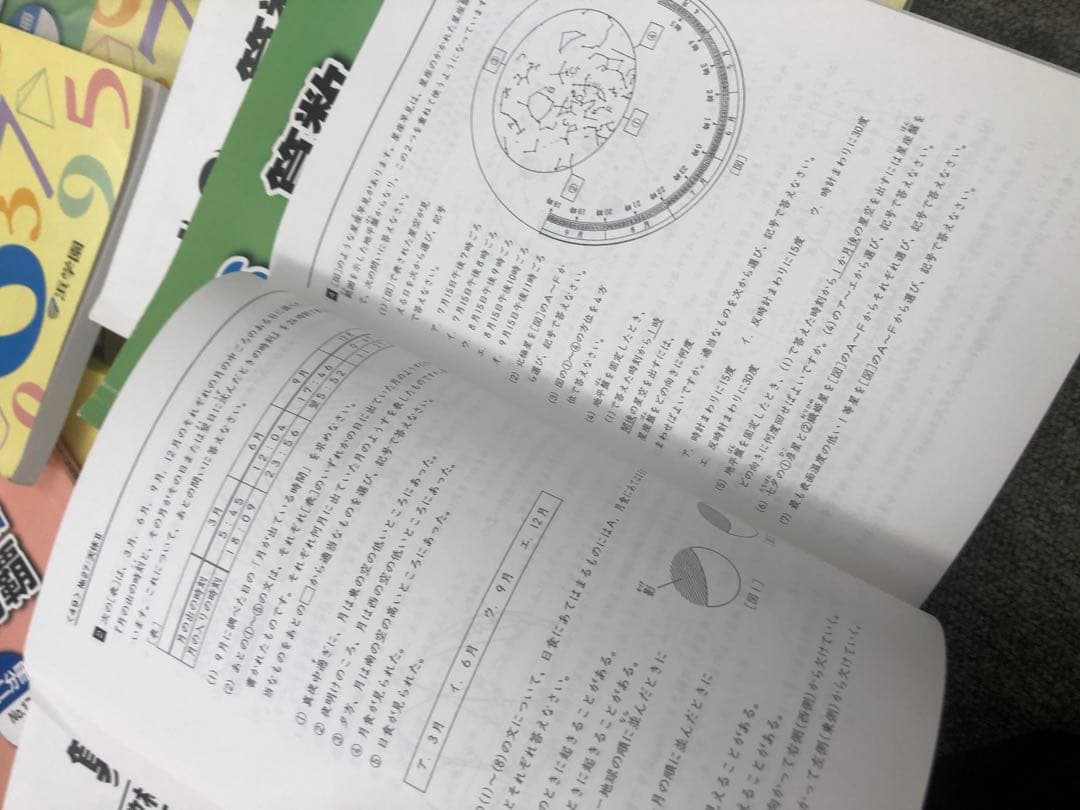 浜学園　小6　 国算理テキスト　中古　書き込み小/状態おおむね良