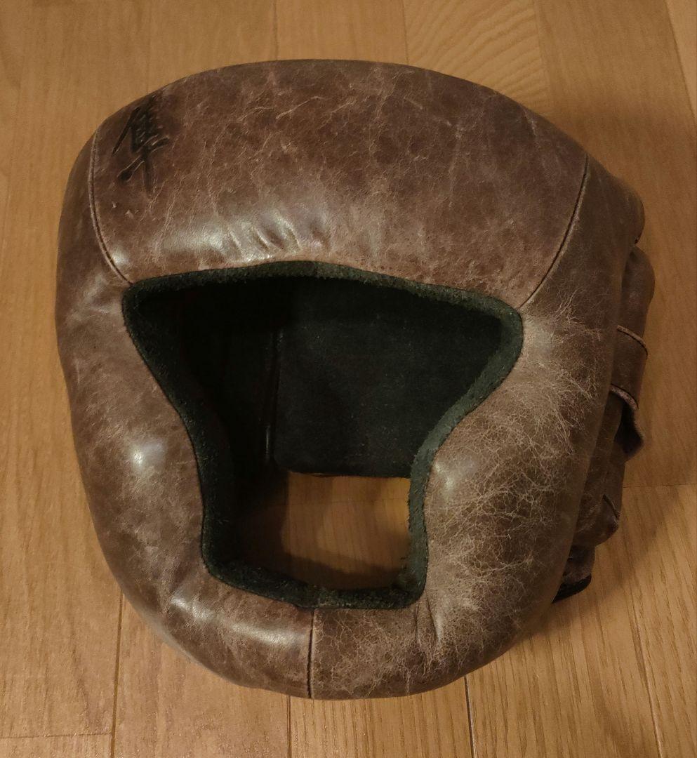 HAYABUSA 隼 本革 レザー ボクシング MMA ヘッドギア ブラウン