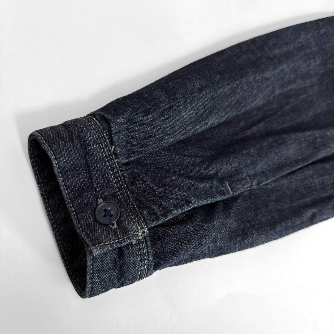 美品 サニークラウズ Ｖネックデニムワンピース Aライン ロング丈 インディゴ