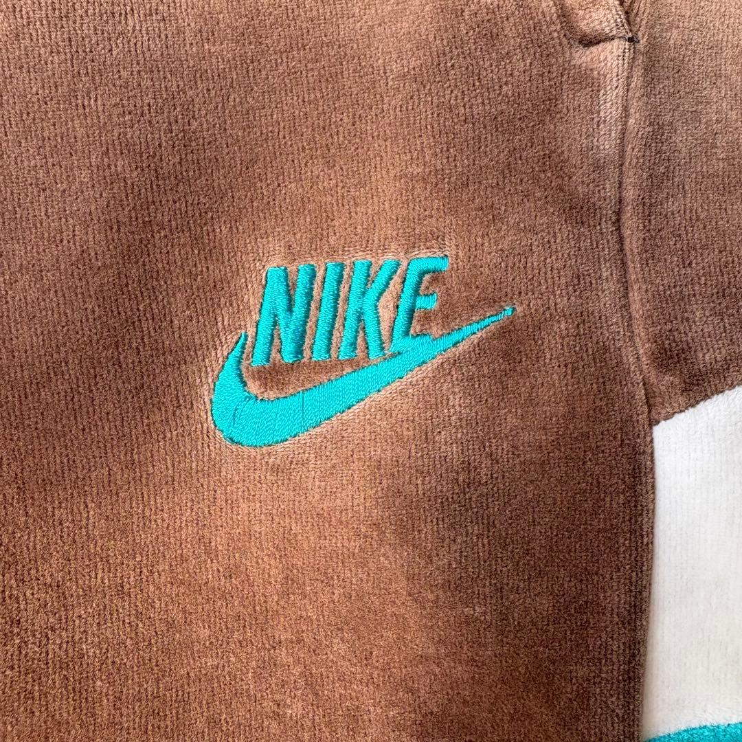 NIKE ナイキ ベロア セットアップ ブラウン 水色 S ジャージ