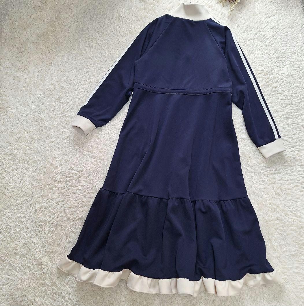 PUNYUS プニュズ　フリルジャージワンピース　ネイビー　サイズ1